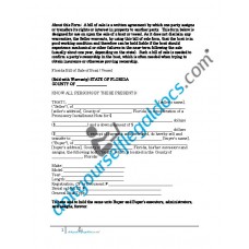Bill of Sale of Boat Vessel - Florida (Sold with Warranty)